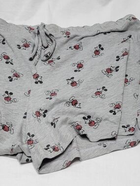 Disney Grey Mickey Mouse Pajama Bottoms with Red Accents Womans Large
